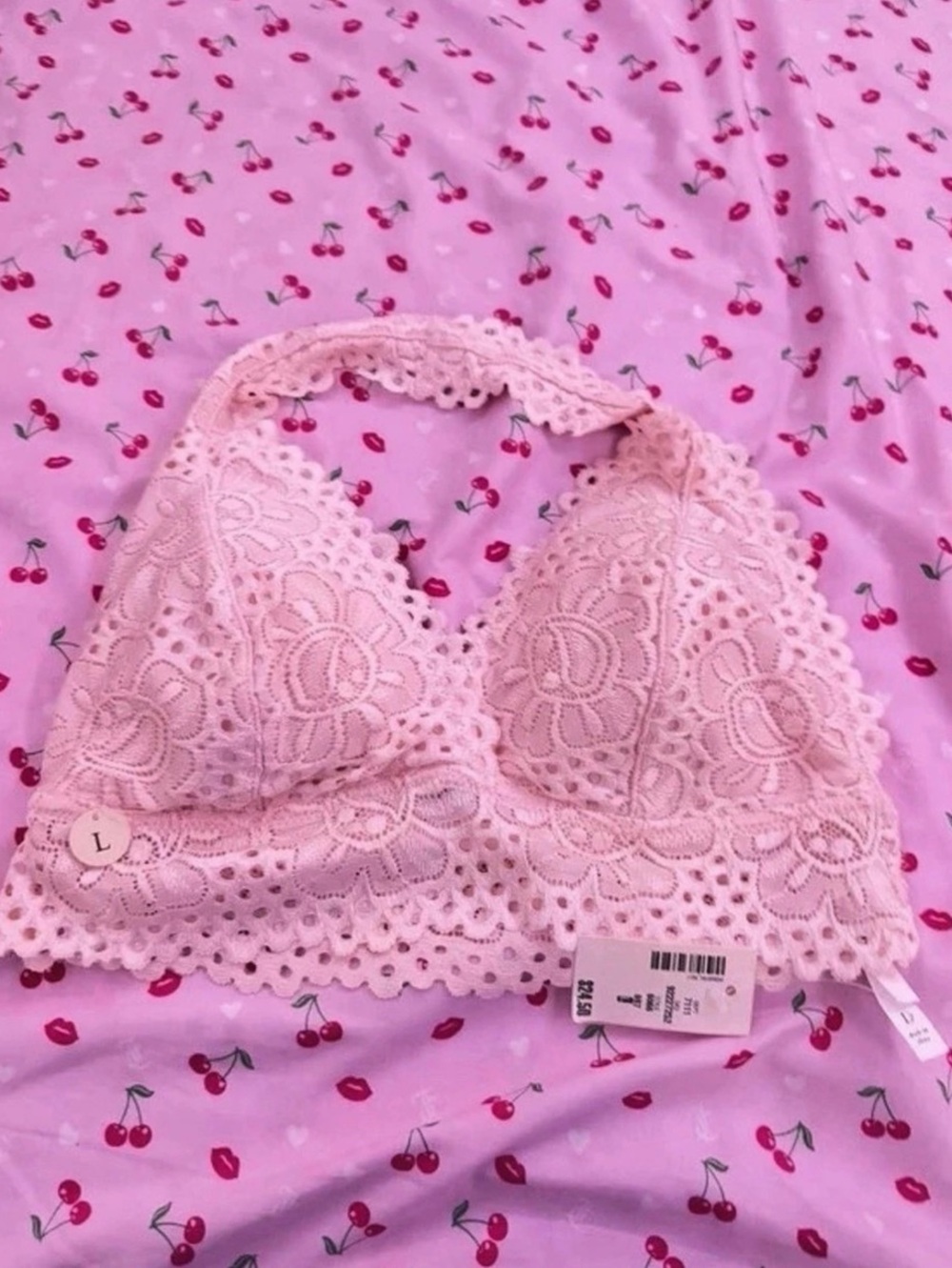 AERO Lace Bralette in Pink Size Large NWT